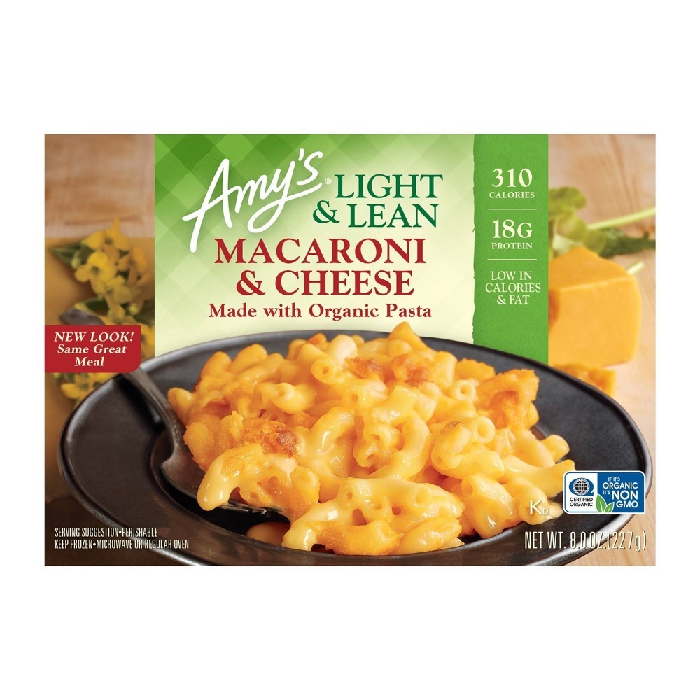 slide 3 of 3, Amy's  Frozen Light & Lean Macaroni & Cheese, 8 oz