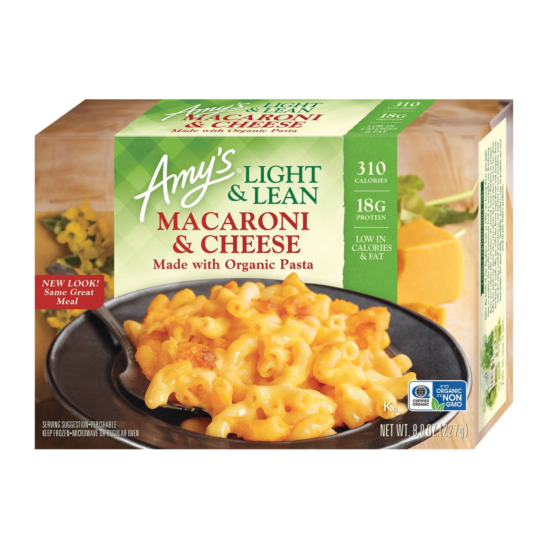 slide 1 of 3, Amy's  Frozen Light & Lean Macaroni & Cheese, 8 oz