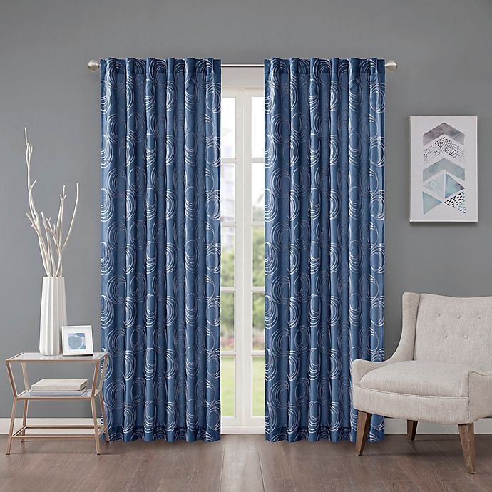 slide 1 of 3, Regency Heights Cosma Rod Pocket/Back Tab Window Curtain Panel - Sapphire, 95 in