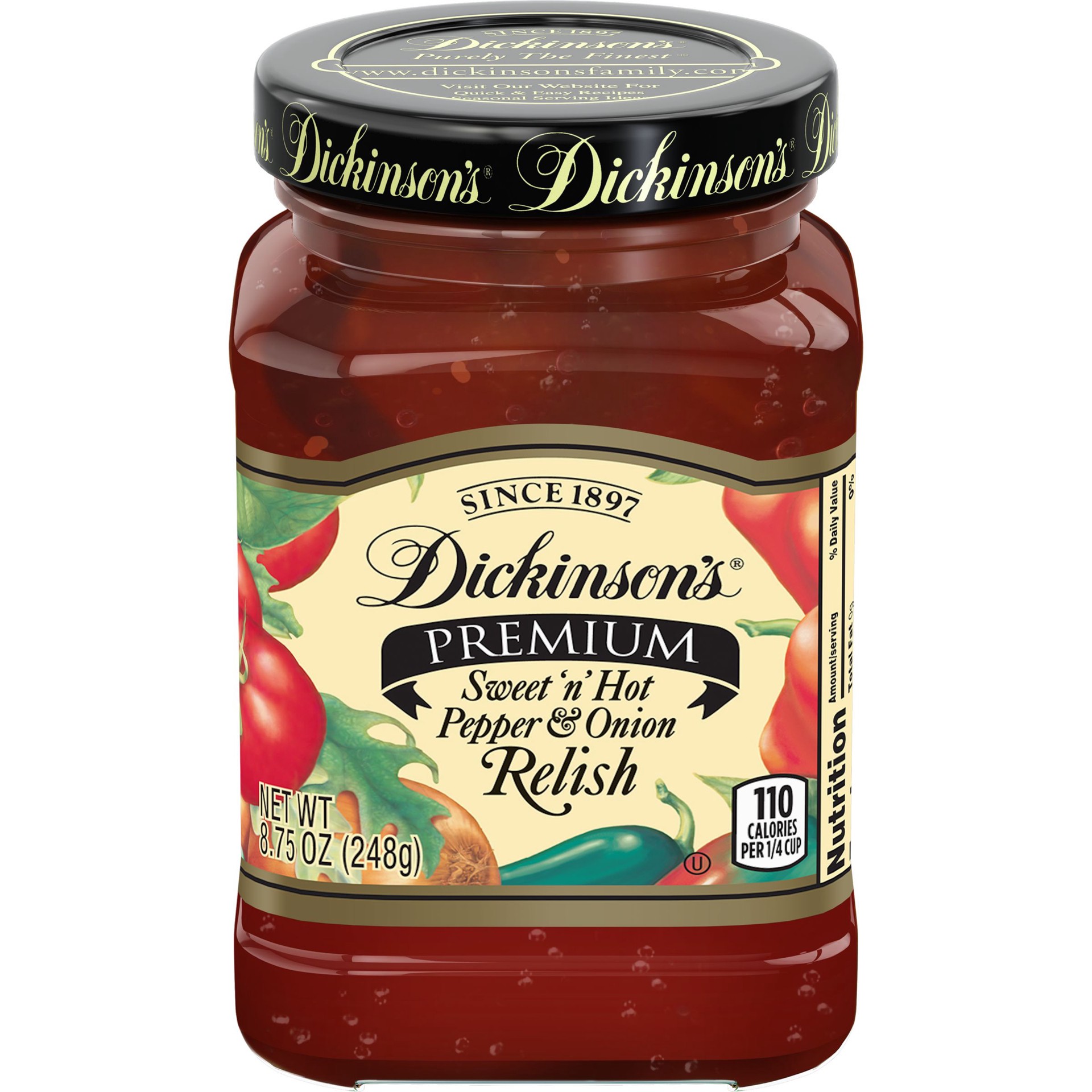 slide 1 of 4, Dickinson's Dickinsons Relish Pepper Onion, 8.75 oz