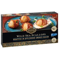 Private Selection Applewood Smoked Bacon Wrapped Wild Sea Scallops