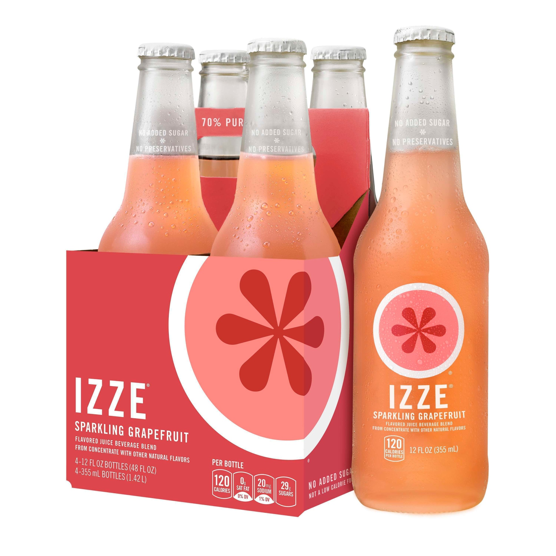 slide 1 of 2, Izze Grapefruit Sparkling Juice, 4 ct