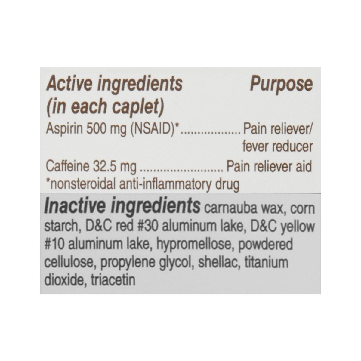 slide 12 of 12, Bayer Headache Asprin Pain Reliever with Caffeine 500mg Caplets, 50 ct