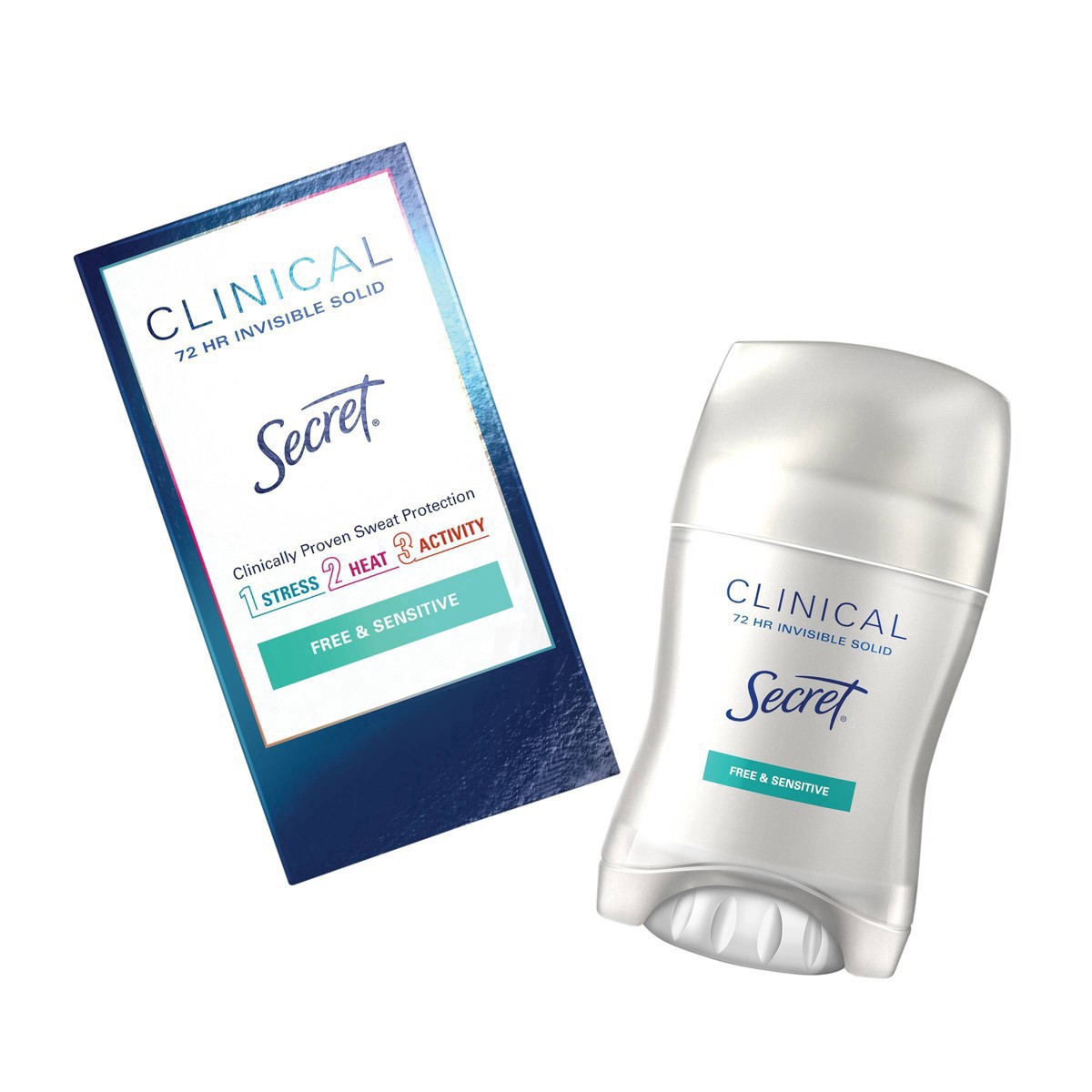 slide 17 of 47, Secret Clinical Strength Invisible Solid Antiperspirant and Deodorant for Women - Free & Sensitive - 1.6oz, 1.6 oz