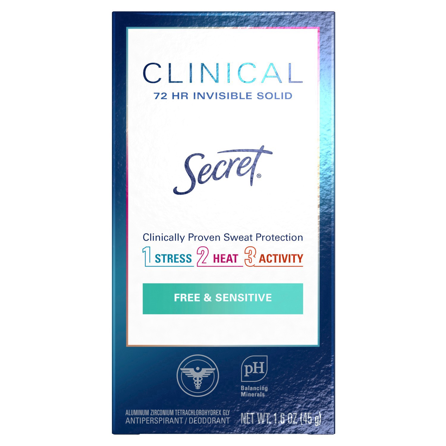 slide 37 of 47, Secret Clinical Strength Invisible Solid Antiperspirant and Deodorant for Women - Free & Sensitive - 1.6oz, 1.6 oz