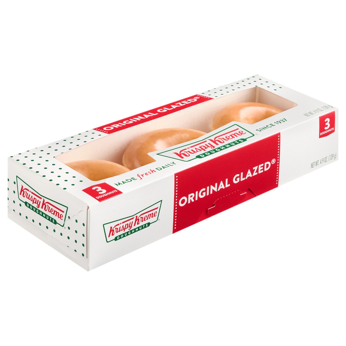 slide 4 of 7, Krispy Kreme 3-Count Original Glazed Doughnuts, 3 ct