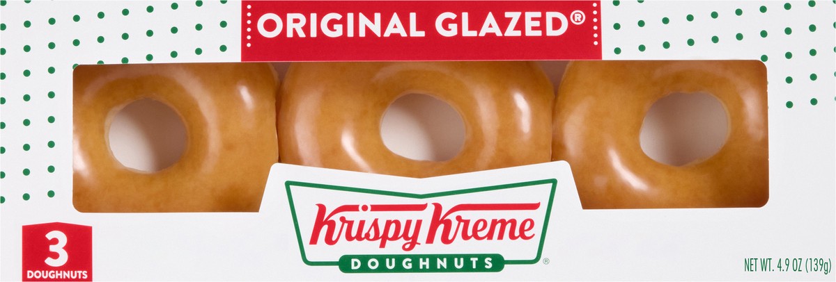 slide 1 of 7, Krispy Kreme 3-Count Original Glazed Doughnuts, 3 ct