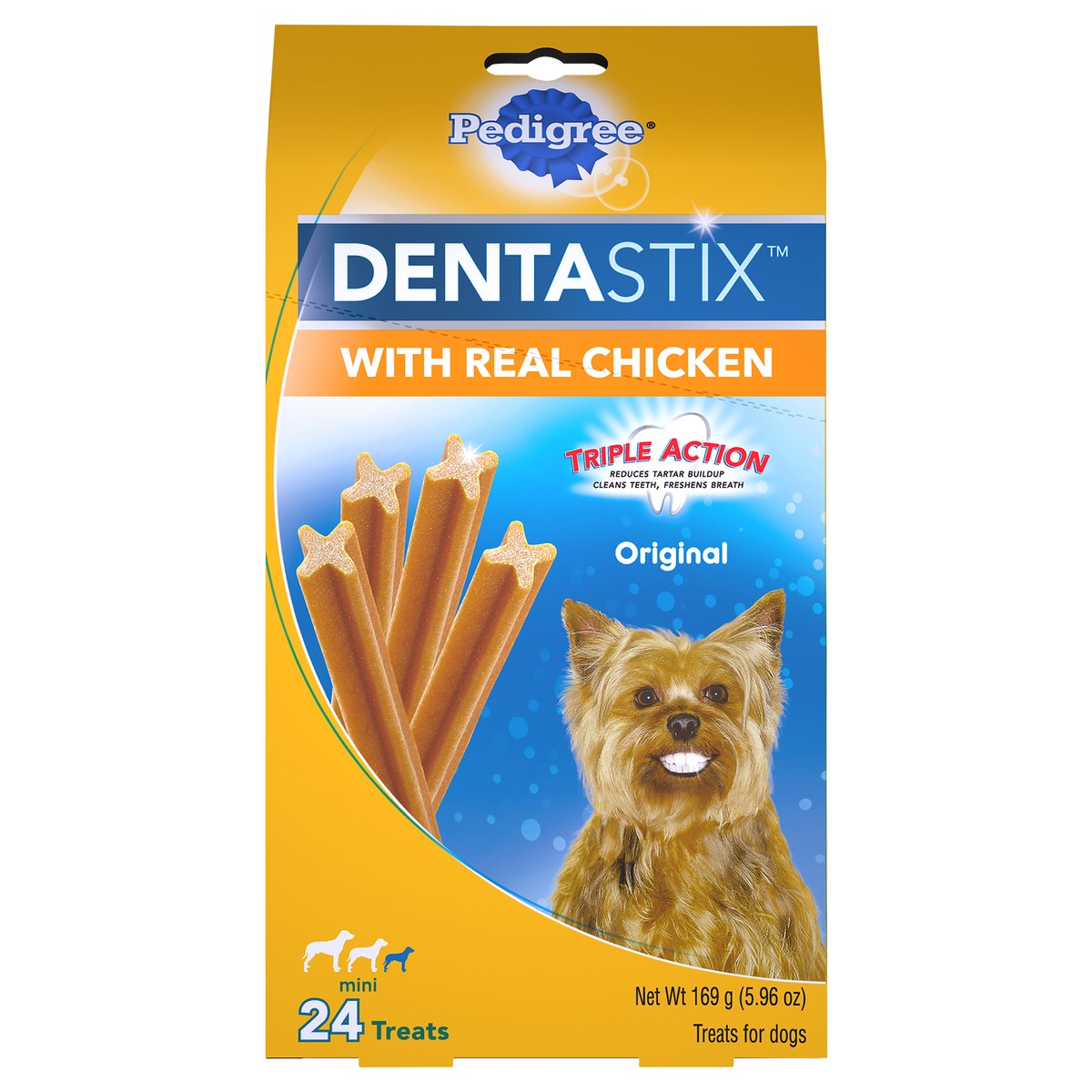 slide 13 of 14, Dentastix Original Mini Dog Treats with Real Chicken 24 ct Box, 5.96 oz