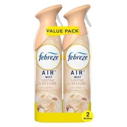 Febreze Air Mist, Air Freshener Spray, Odor Fighting Room Spray, Soothe & Restore Scent, 8.1oz, 2ct