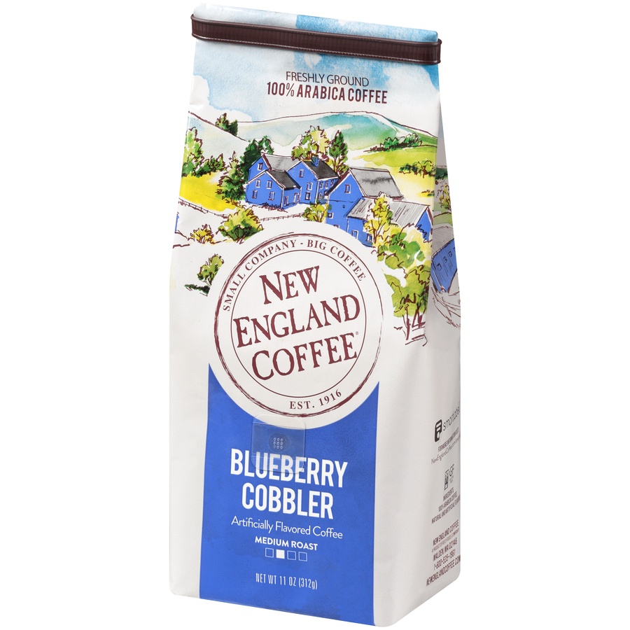 slide 3 of 7, New England Coffee Blueberry Cobbler Light Roast Ground Coffee, 11 oz