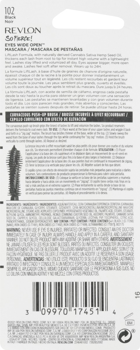 slide 4 of 9, Revlon So Fierce Eyes Wide Open Mascara, Black, 1 ct