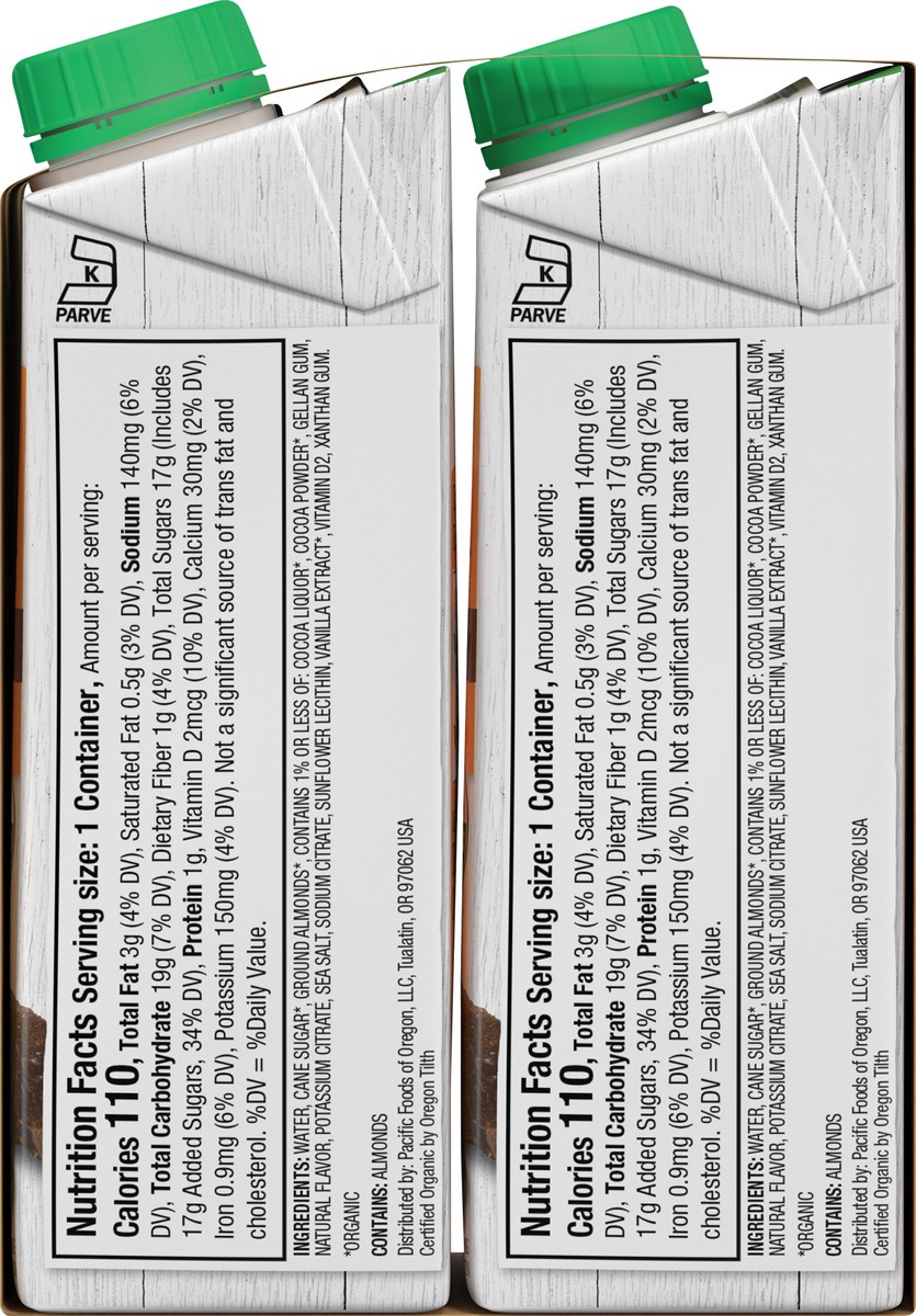 slide 6 of 12, Pacific Foods Organic Almond Chocolate Plant-Based Beverage, 8oz, 4-pack, 32 oz
