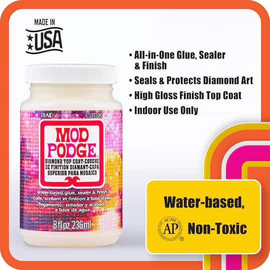slide 1 of 8, Mod Podge Diamond Top Coat Sealer, 8oz., 8 oz