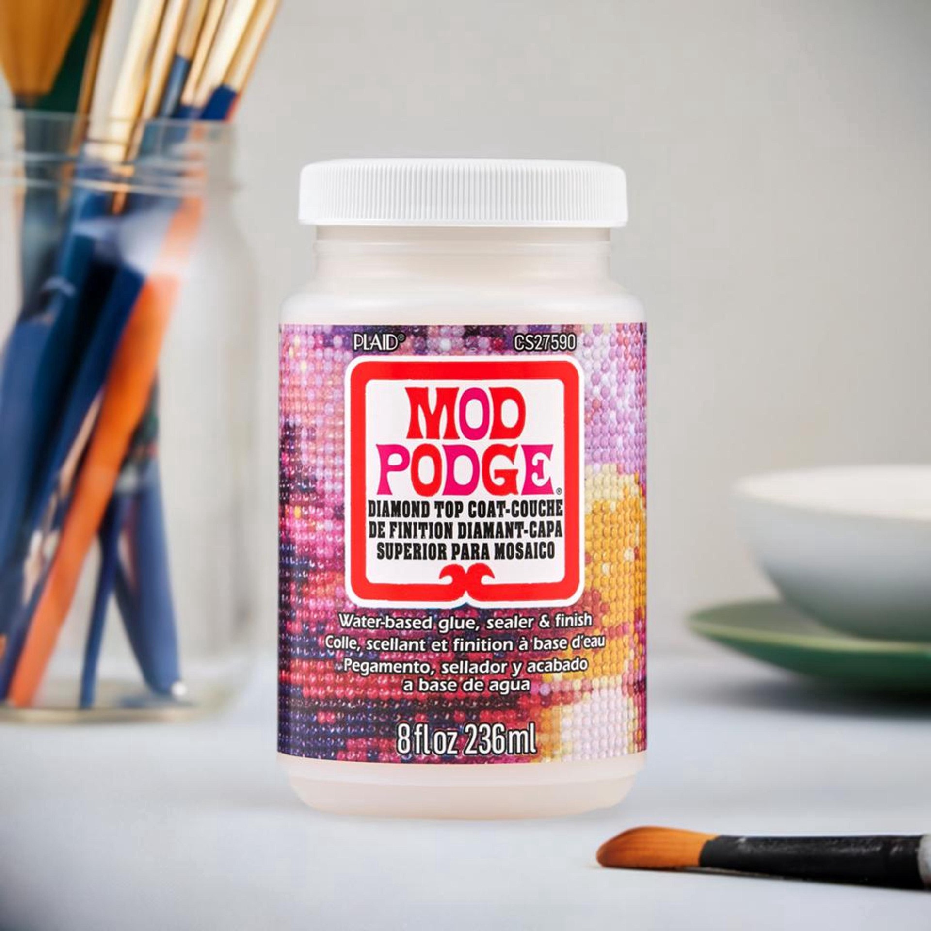 slide 6 of 8, Mod Podge Diamond Top Coat Sealer, 8oz., 8 oz