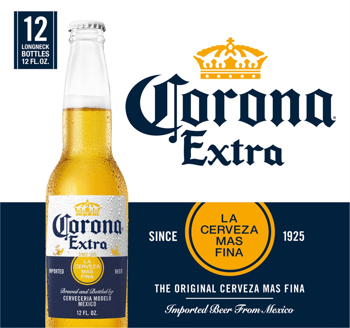 slide 2 of 3, Corona Extra Mexican Lager Beer Bottles, 12 ct; 12 oz
