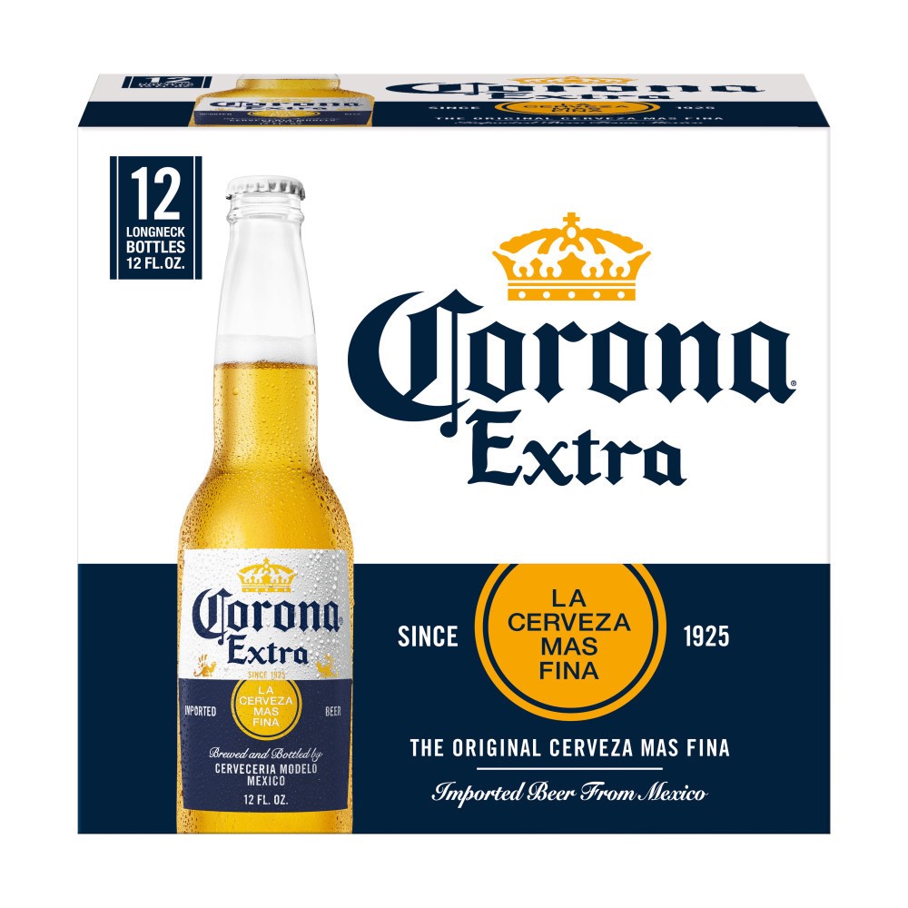 slide 1 of 98, Corona Extra Mexican Lager Import Beer, 12 pk 12 fl. oz. Bottles, 4.6% ABV, 12 ct; 12 oz