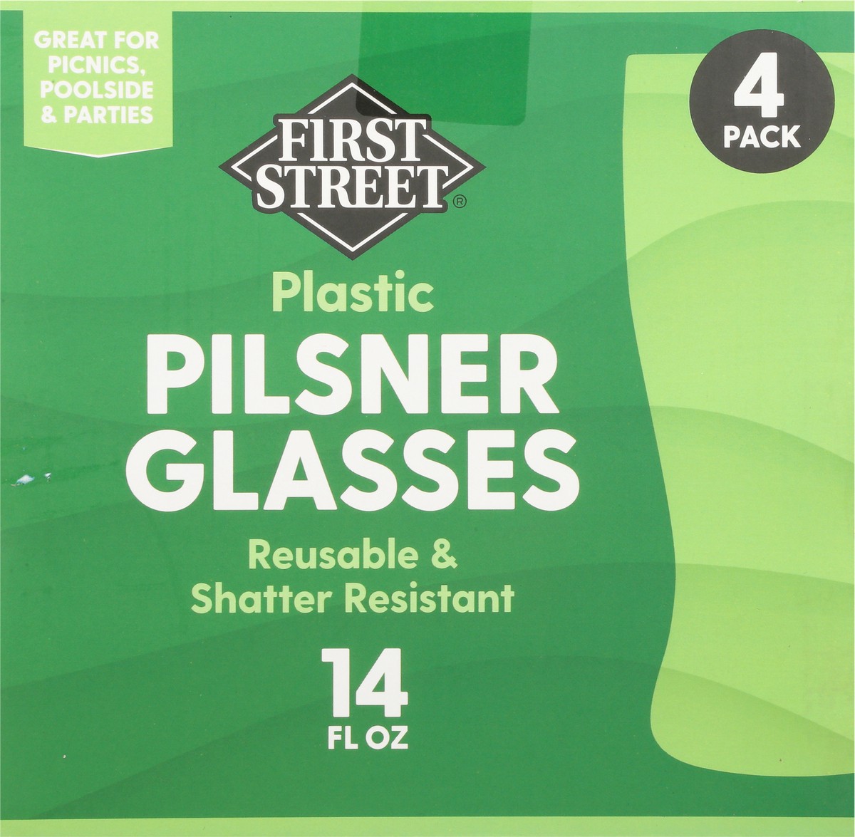 slide 7 of 11, First Street Pilsner Glass, 4 ct