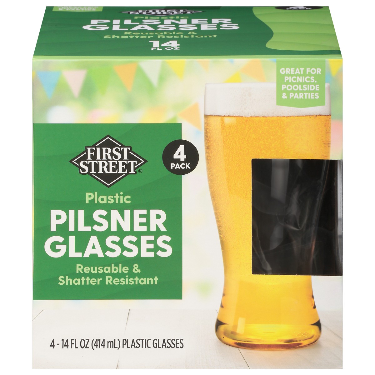 slide 8 of 11, First Street Pilsner Glass, 4 ct