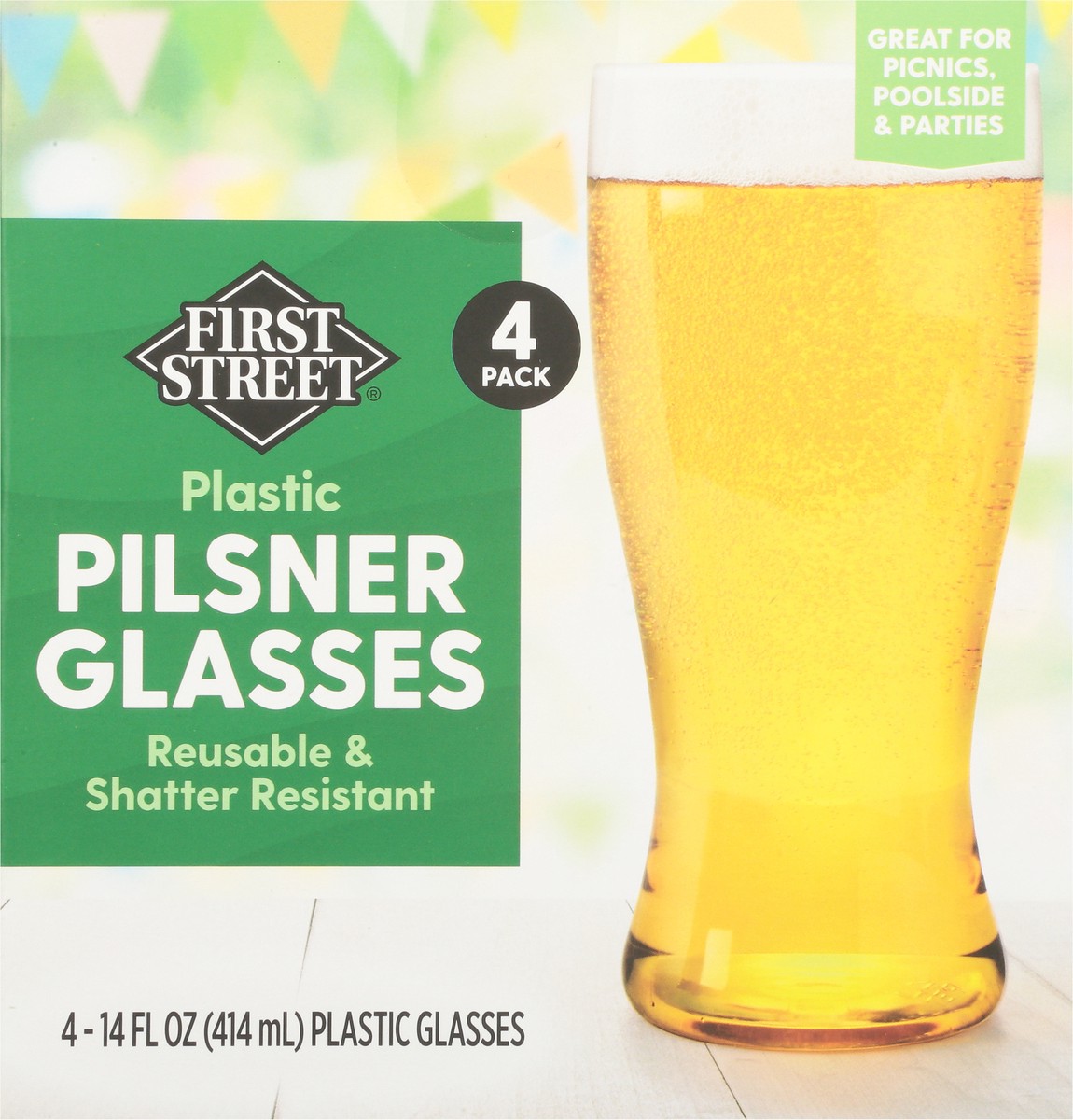 slide 6 of 11, First Street Pilsner Glass, 4 ct