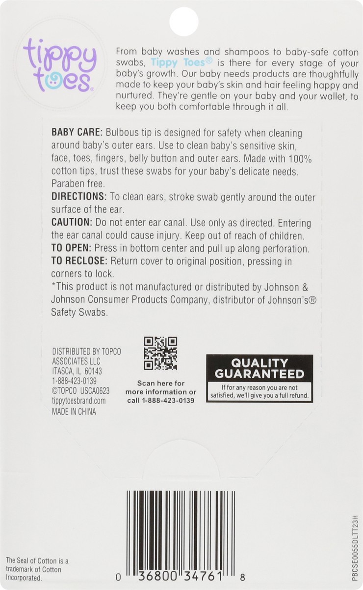 slide 8 of 11, Tippy Toes Baby Safety Cotton Swabs, 55 ct