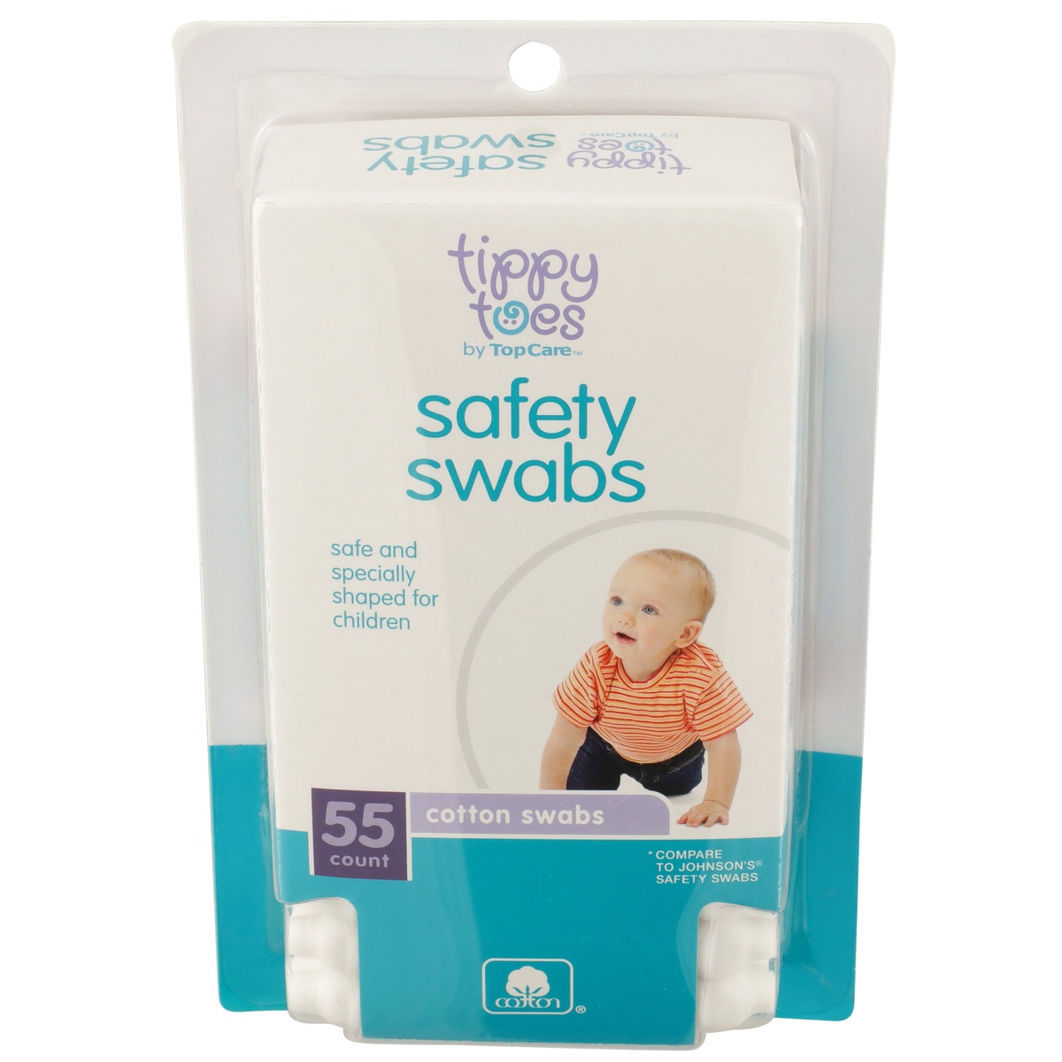 slide 1 of 1, Tippy Toes Baby Safety Cotton Swabs, 55 ct