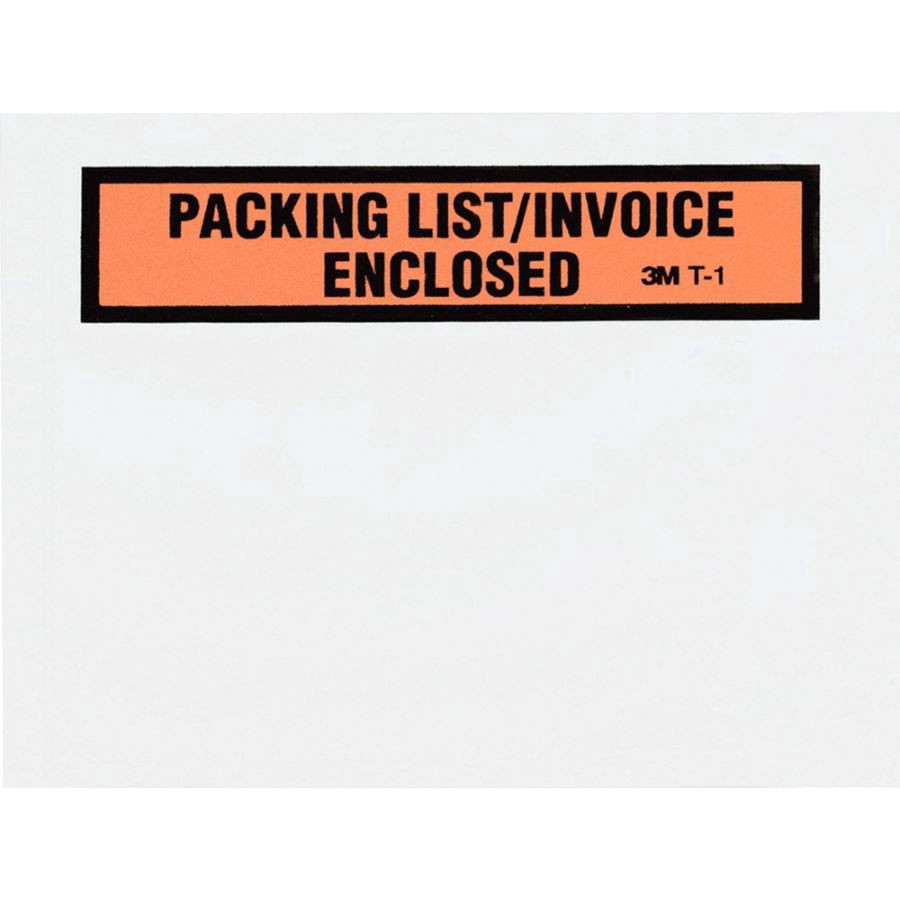 slide 2 of 3, 3M Top View "Packing List/Invoice Enclosed" Envelopes, Orange, Box Of 100 Envelopes, 100 ct