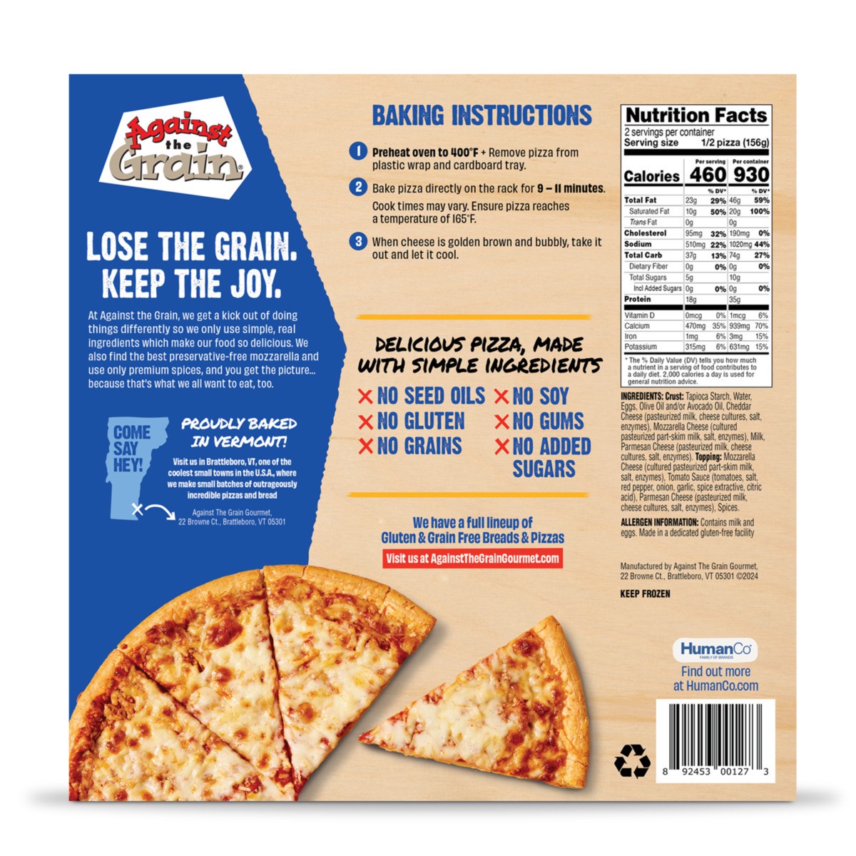 slide 8 of 10, Against the Grain Pizza, Thin Crust, Three Cheese, 11 oz