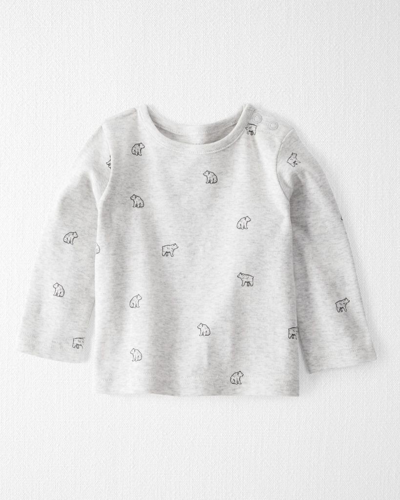 slide 6 of 6, Littleplanet Baby 2-Piece Organic Cotton Overall Set in Bear Print Charcoal, Heather Grey 6M, 2 pc