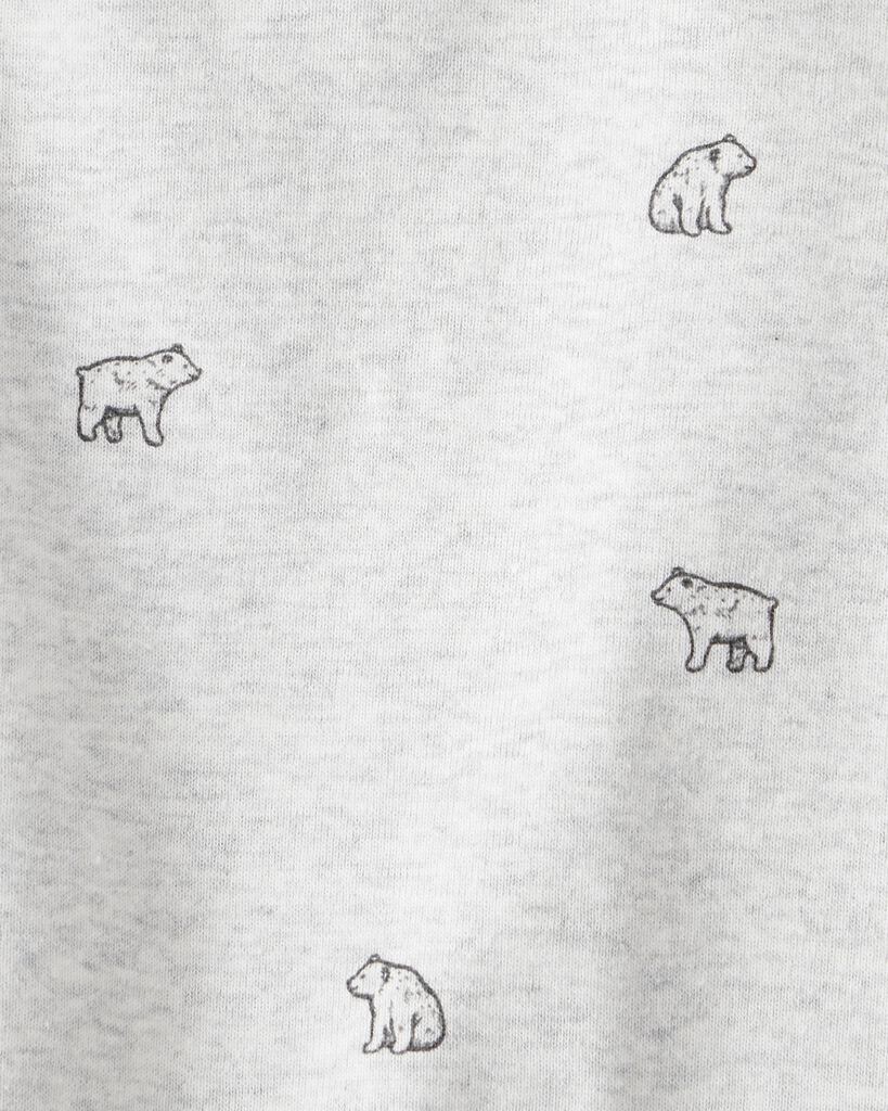 slide 2 of 6, Littleplanet Baby 2-Piece Organic Cotton Overall Set in Bear Print Charcoal, Heather Grey 6M, 2 pc