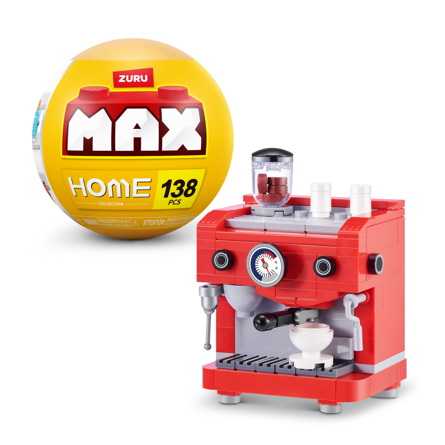 slide 1 of 6, Zuru Max Home Collection Building Set Capsule - Coffee Machine, 138 ct