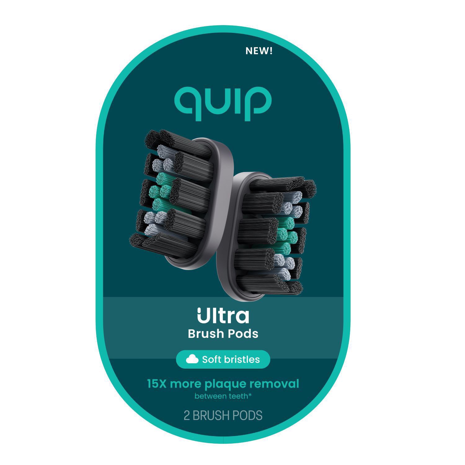 slide 1 of 1, Quip Ultra Smart Electric Toothbrush Brush Head Refill, Soft Bristle, 2 ct