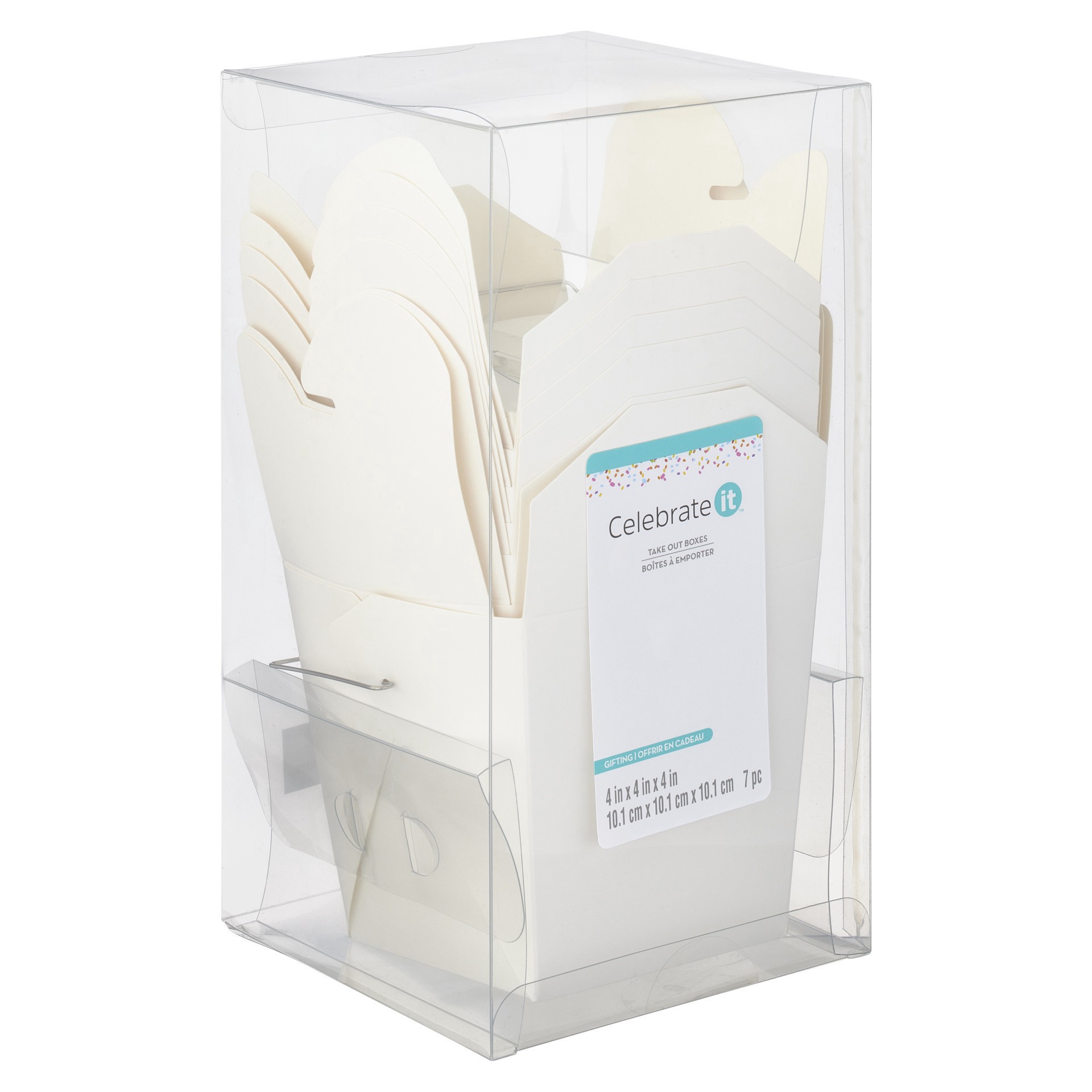 slide 3 of 4, 4" White Take-Out Box Set By Celebrate It, 4 in x 4 in x 4 in