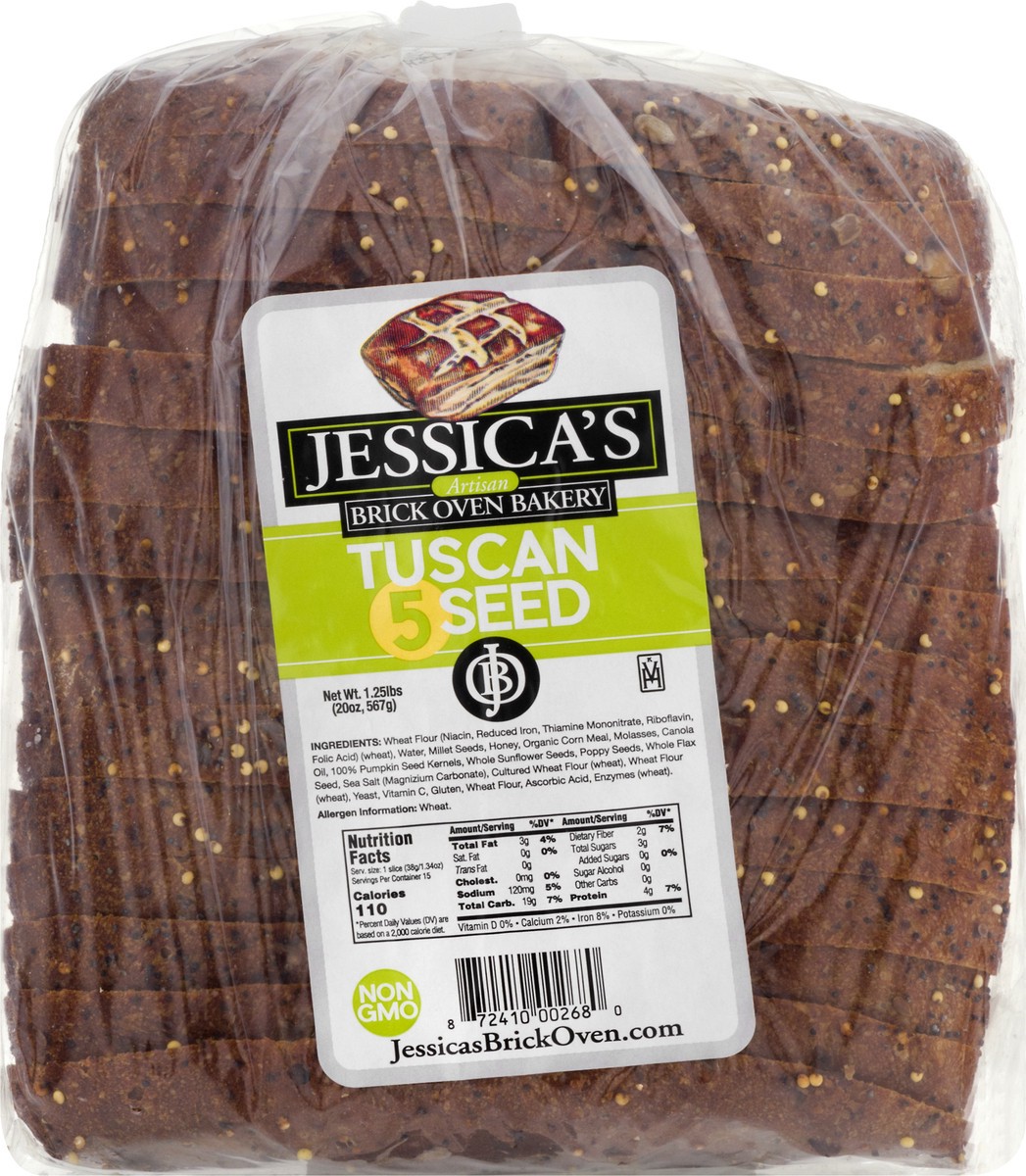 slide 2 of 13, Jessicas Artisan Brick Oven Bakery Tuscan 5 Seed Bread 1.25 lb, 1.25 lb