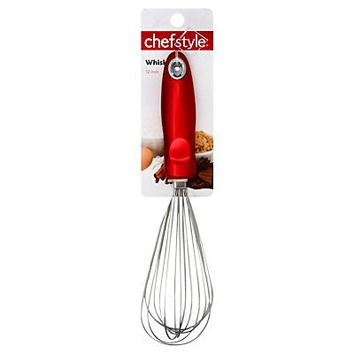 slide 1 of 1, chefstyle Red Whisk, 12 in