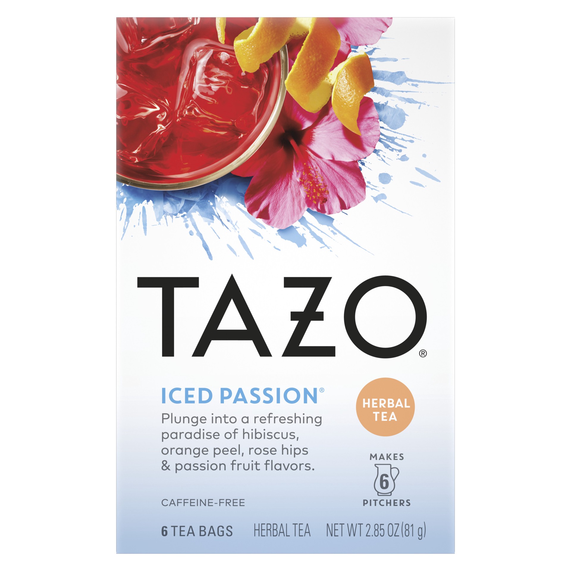 slide 1 of 4, TAZO Tea Bags Iced Passion, 6 Tea Bags, 6 ct
