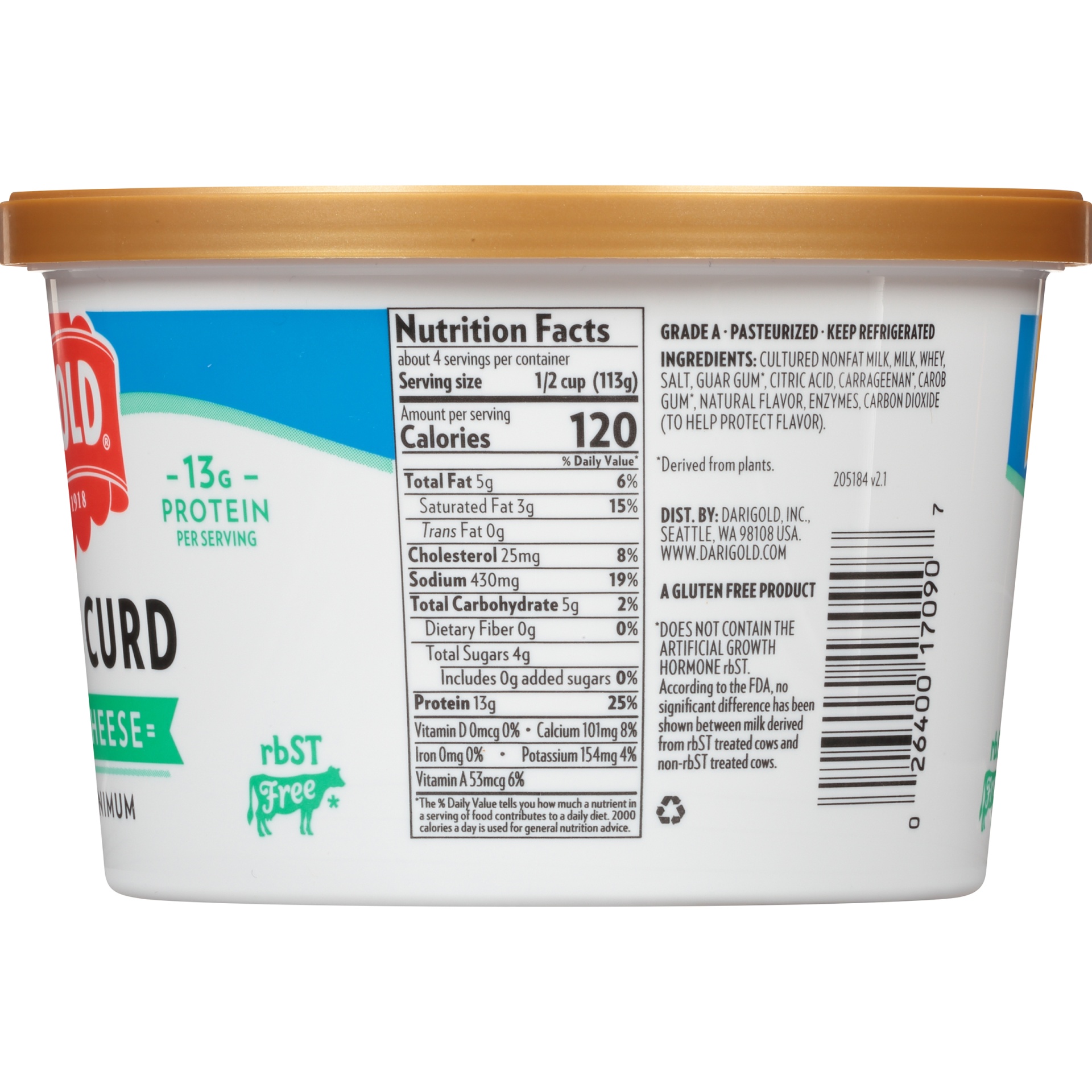 slide 3 of 6, Darigold 4% Small Curd Cottage Cheese, 16 oz