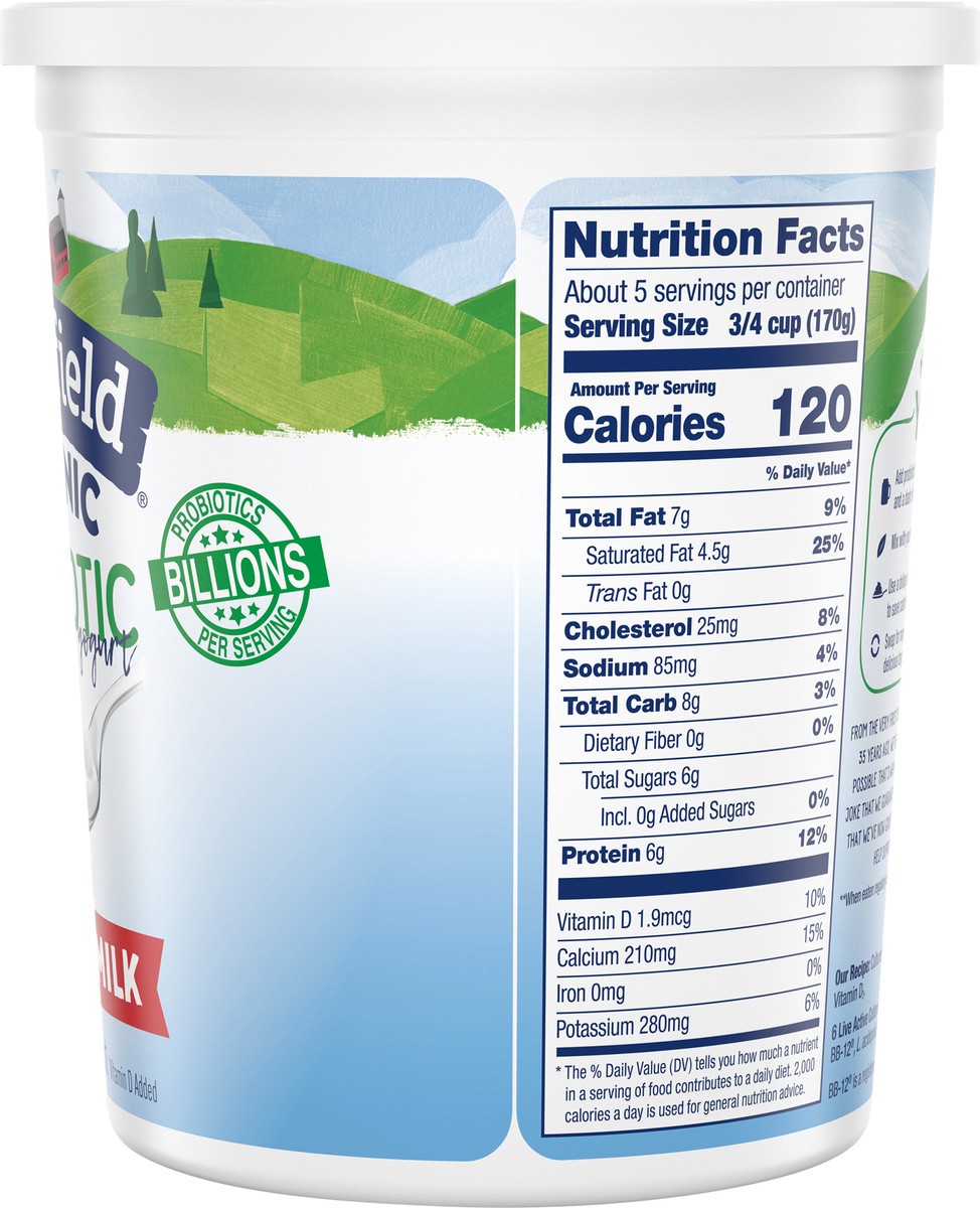 slide 12 of 12, Stonyfield Organic Whole Milk Probiotic Yogurt, Plain, 32 oz., 2 lb