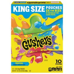 Fruit Gushers Tropical King Size Fruit Flavored Snacks 10 Count