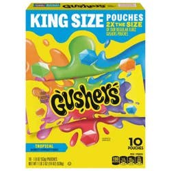 Fruit Gushers Tropical King Size Fruit Flavored Snacks 10 Count