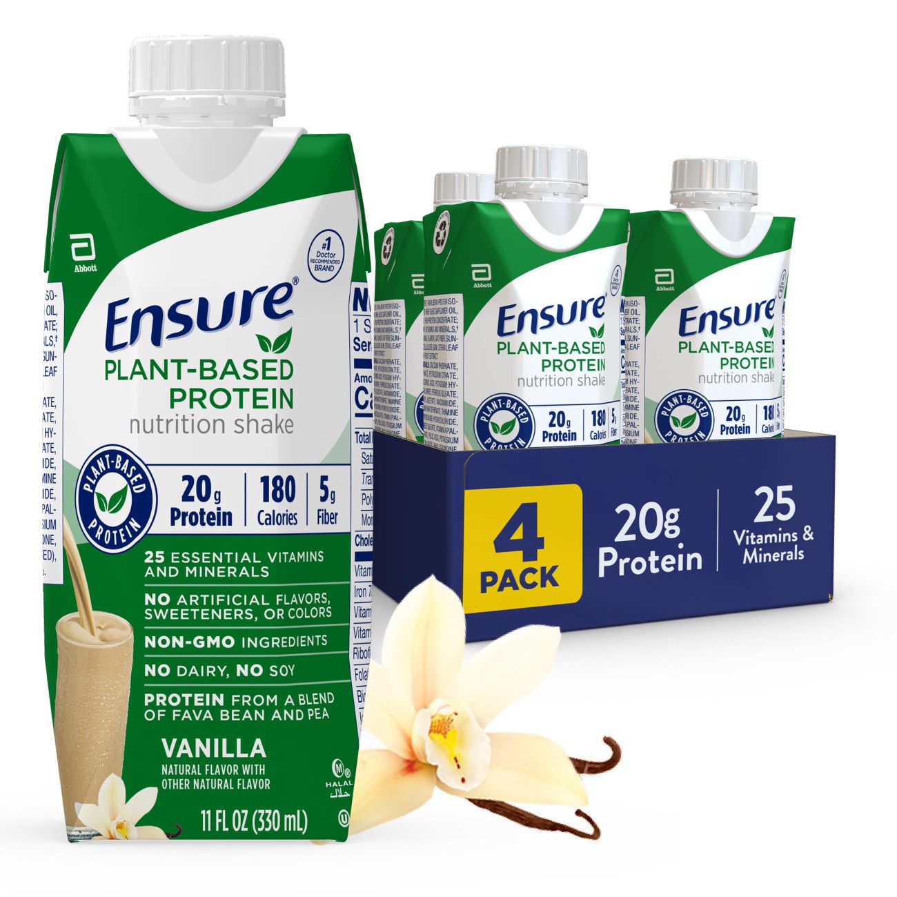 slide 1 of 10, Ensure Plant Protein Vanilla Nutritional Shake, 4 ct; 11 oz