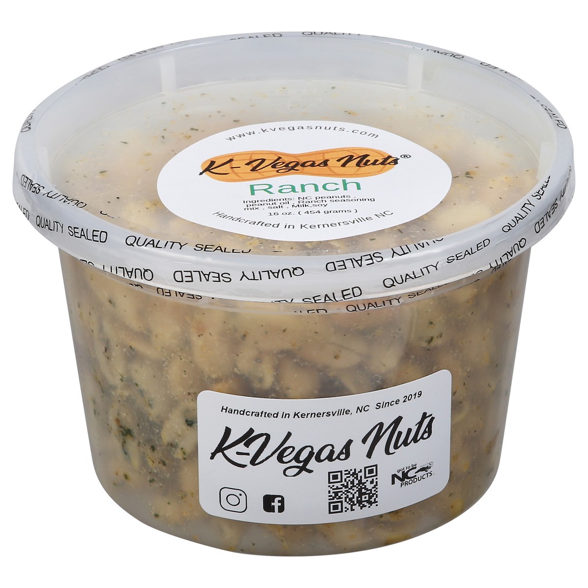 slide 1 of 9, K-Vegas Nuts Ranch Peanuts 16 oz, 16 oz