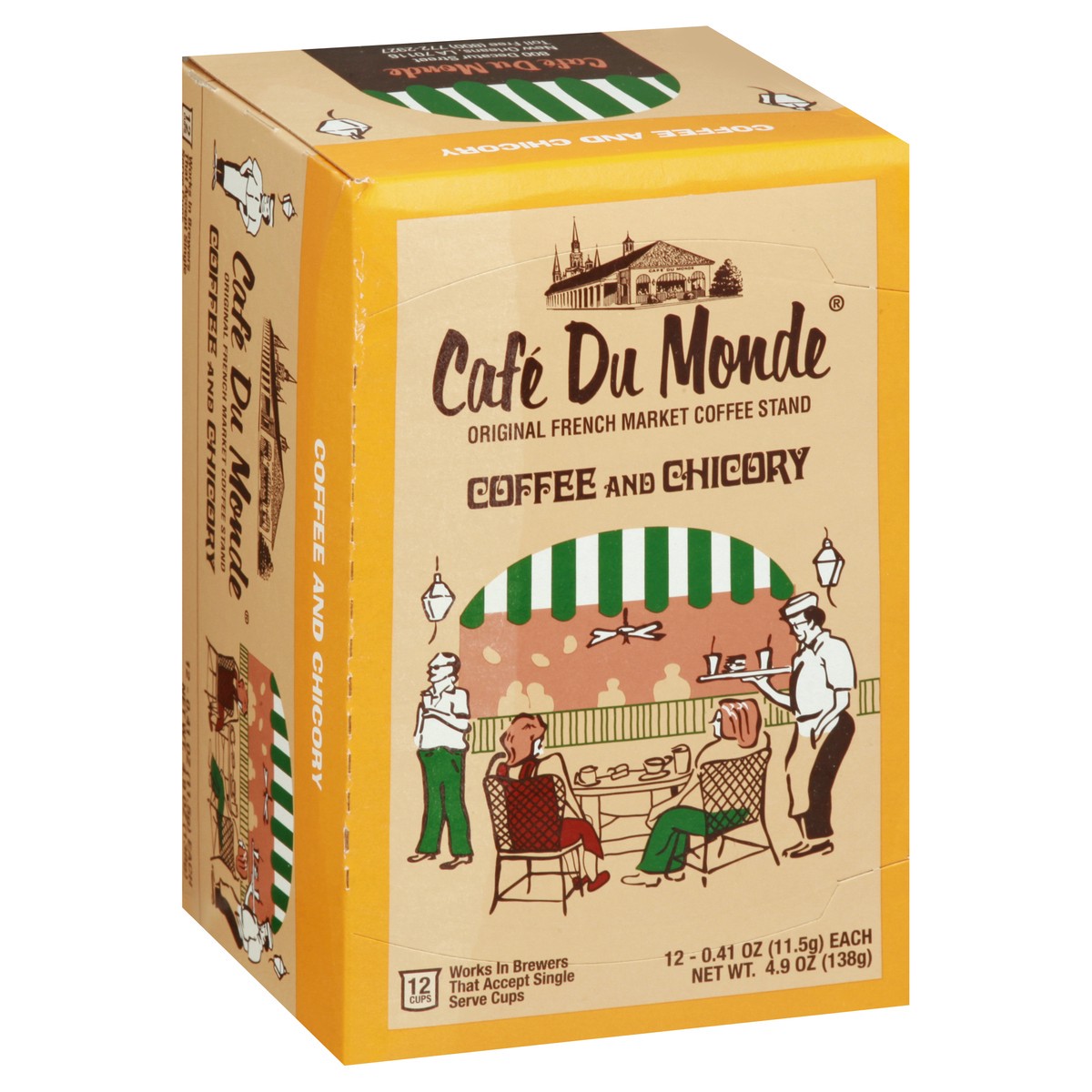 slide 2 of 9, Café Du Monde Single Serve Cups Coffee and Chicory 12 ea, 12 ct
