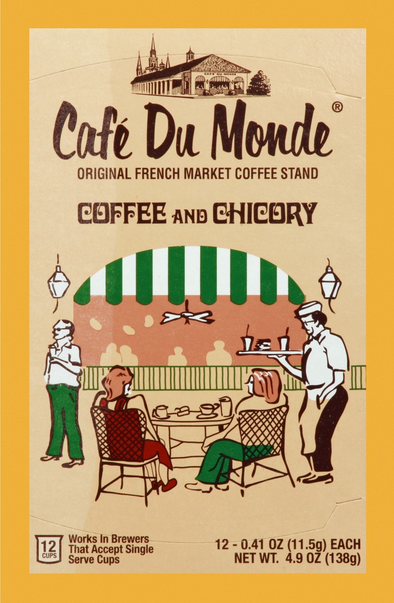 slide 8 of 9, Café Du Monde Single Serve Cups Coffee and Chicory 12 ea, 12 ct