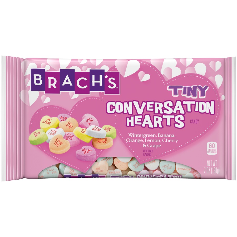 slide 1 of 2, Brach's Tiny Conversation Hearts, 7 oz