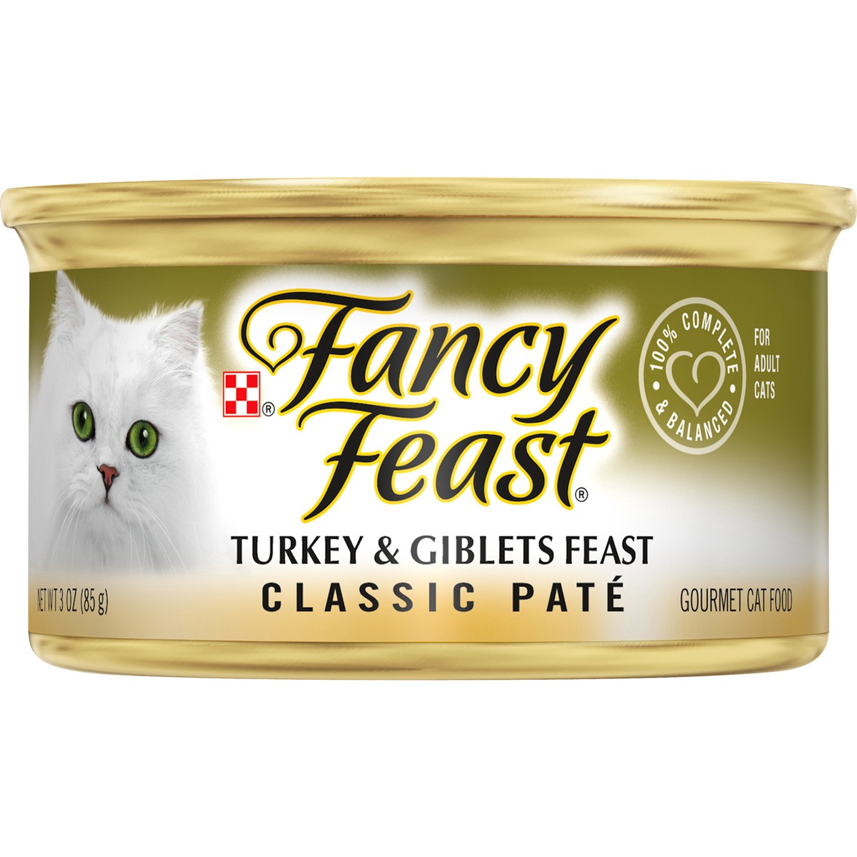 slide 2 of 2, Fancy Feast Purina Fancy Feast Pate Turkey and Giblets Feast Classic Grain Free Wet Cat Food Pate, 3 oz