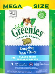 Feline Greenies Tempting Tuna Flavor Dental Treats Mega Size 4.6 oz
