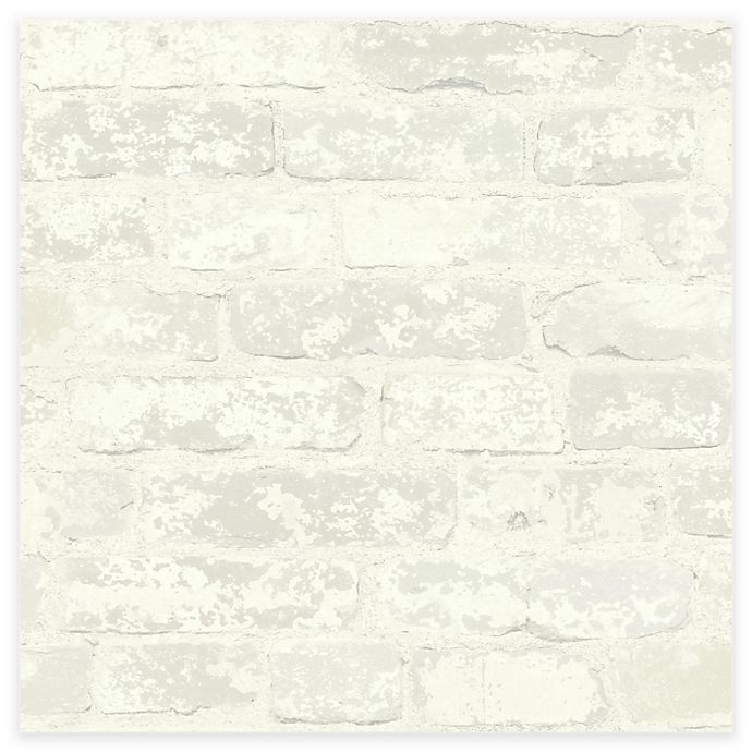 slide 1 of 5, RoomMates Stuccoed Brick Peel & Stick Wallpaper - White, 1 ct