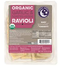 slide 1 of 1, Rising Moon Organic Garlic & Roasted Veggie Ravioli, 8 oz