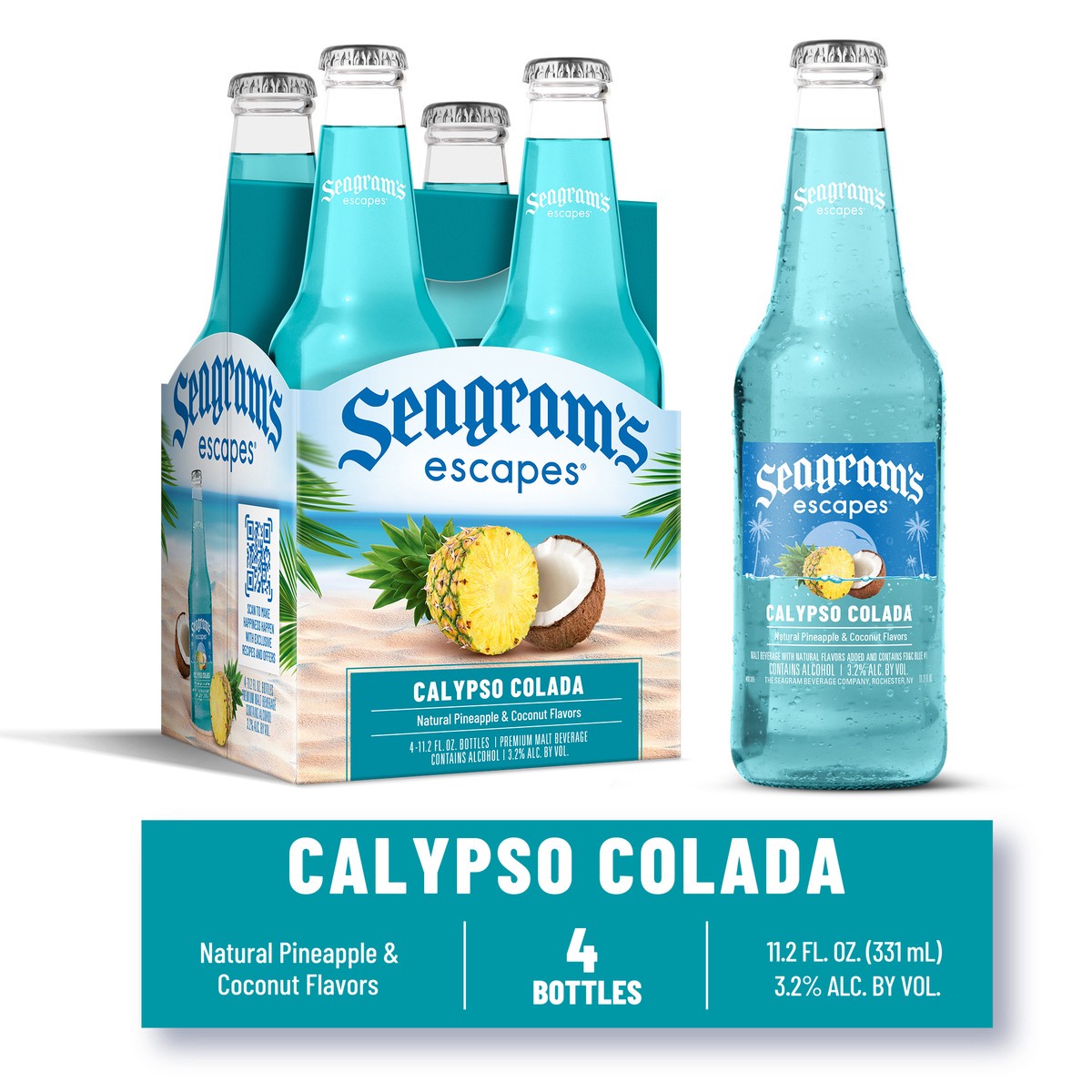 slide 1 of 9, Seagram's Calypso Colada, 4 fl oz