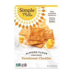 Simple Mills Crackers Almond Flour Farmhouse Cheddar - 4.25 Oz